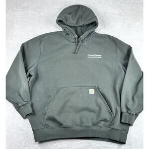 Carhartt Hoodie Rain Defender Mens 2XL Green Sweatshirt Fleece Loose 100615 306